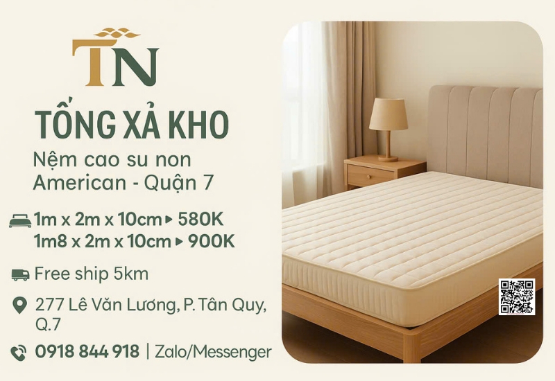 Ưu Đãi Cực Sốc Khi Mua Nệm Cao Su Non American Tại Thảo Nguyên