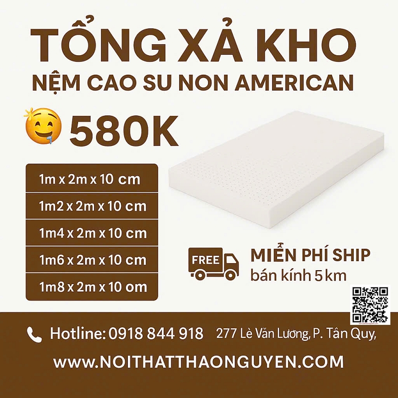 Ưu Đãi Cực Sốc Khi Mua Nệm Cao Su Non American Tại Thảo Nguyên