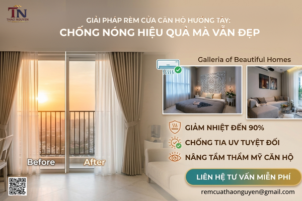 Giải Pháp Rèm Cửa Căn Hộ Hướng Tây: Chống Nóng Hiệu Quả Mà Vẫn Đẹp
