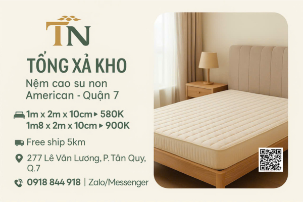 Ưu Đãi Cực Sốc Khi Mua Nệm Cao Su Non American Tại Thảo Nguyên