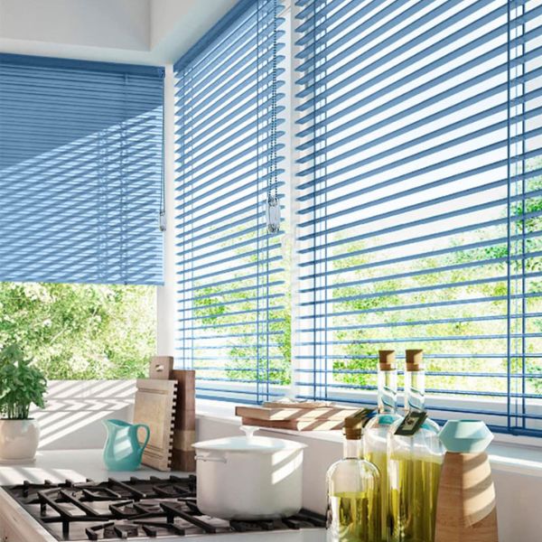 Rèm Sáo Ánh Kim – Mẫu Sky Blue | Không gian tươi sáng